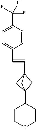 4-(3-((4-(trifluoromethyl)phenyl)ethynyl)bicyclo[1.1.1]pentan-1-yl)tetrahydro-2H-pyran Structure