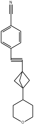 4-((3-(tetrahydro-2H-pyran-4-yl)bicyclo[1.1.1]pentan-1-yl)ethynyl)benzonitrile Structure