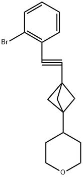 4-(3-((2-bromophenyl)ethynyl)bicyclo[1.1.1]pentan-1-yl)tetrahydro-2H-pyran Structure