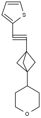 4-(3-(thiophen-2-ylethynyl)bicyclo[1.1.1]pentan-1-yl)tetrahydro-2H-pyran Structure