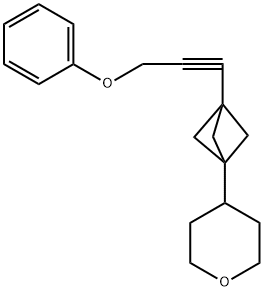 4-(3-(3-phenoxyprop-1-yn-1-yl)bicyclo[1.1.1]pentan-1-yl)tetrahydro-2H-pyran Structure