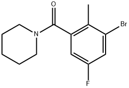 (3-bromo-5-fluoro-2-methylphenyl)(piperidin-1-yl)methanone Structure