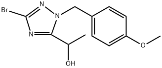 1-(3-Bromo-1-(4-methoxybenzyl)-1H-1,2,4-triazol-5-yl)ethan-1-ol 구조식 이미지