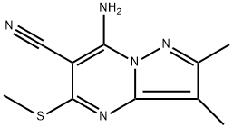 7-Amino-2,3-dimethyl-5-(methylthio)pyrazolo[1,5-a]pyrimidine-6-carbonitrile 구조식 이미지