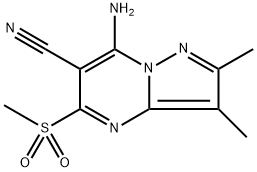 7-Amino-2,3-dimethyl-5-(methylsulfonyl)pyrazolo[1,5-a]pyrimidine-6-carbonitrile 구조식 이미지