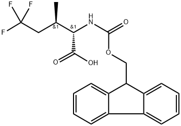 (2S,3R)-2-((((9H-Fluoren-9-yl)methoxy)carbonyl)amino)-5,5,5-trifluoro-3-methylpentanoic acid Structure