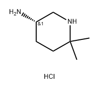 3-Piperidinamine, 6,6-dimethyl-, hydrochloride (1:2), (3S)- Structure