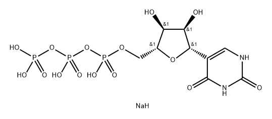 Uracil, 5-β-D-ribofuranosyl-, 5'-(tetrahydrogen triphosphate), tetrasodium salt (8CI) 구조식 이미지