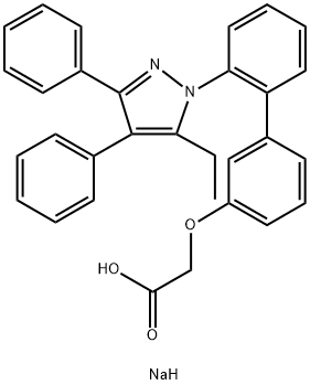 Acetic acid, 2-[[2'-(5-ethyl-3,4-diphenyl-1H-pyrazol-1-yl)[1,1'-biphenyl]-3-yl]oxy]-, sodium salt (1:1) 구조식 이미지