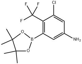 3-Chloro-5-(4,4,5,5-tetramethyl-1,3,2-dioxaborolan-2-yl)-4-(trifluoromethyl)aniline Structure