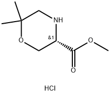 Methyl (S)-6,6-dimethylmorpholine-3-carboxylate hydrochloride 구조식 이미지