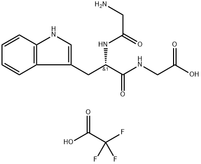 (S)-2-(2-(2-Aminoacetamido)-3-(1H-indol-3-yl)propanamido)acetic acid 2,2,2-trifluoroacetate Structure