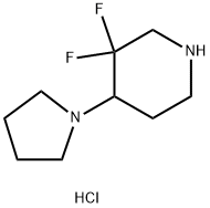 3,3-Difluoro-4-(pyrrolidin-1-yl)piperidine hydrochloride Structure