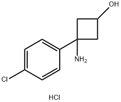 3-Amino-3-(4-chlorophenyl)cyclobutan-1-ol hydrochloride Structure