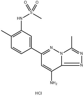 N-(5-(8-Amino-3-methyl-[1,2,4]triazolo[4,3-b]pyridazin-6-yl)-2-methylphenyl)methanesulfonamide hydrochloride Structure