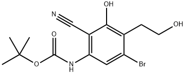 tert-Butyl (5-bromo-2-cyano-3-hydroxy-4-(2-hydroxyethyl)phenyl)carbamate Structure