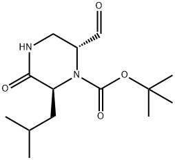 tert-Butyl (2S,6R)-6-formyl-2-isobutyl-3-oxopiperazine-1-carboxylate 구조식 이미지