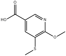 6-Methoxy-5-(methylthio)nicotinic acid 구조식 이미지