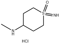 1-Imino-4-(methylamino)tetrahydro-2H-thiopyran 1-oxide hydrochloride Structure