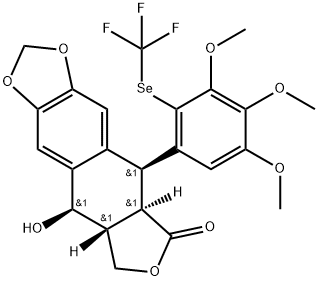 (5S,5aR,8aR,9R)-5,8,8a,9-Tetrahydro-9-hydroxy-5-[3,4,5-trimethoxy-2-[(trifluoromethyl)seleno]phenyl]furo[3′,4′:6,7]naphtho[2,3-d]-1,3-dioxol-6(5aH)-one Structure