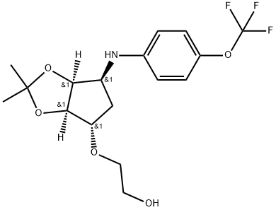 2-(3aR,4S,6S,6aS)-Tetrahydro-2,2-dimethyl-6-4-(trifluoromethoxy)phenylamino-4H-cyclopenta-1,3-dioxol-4-yloxyethanol Structure