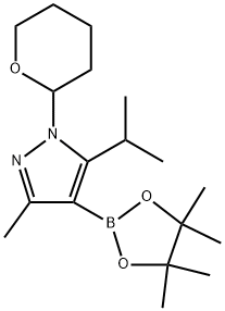 5-Isopropyl-3-methyl-1-(tetrahydro-2H-pyran-2-yl)-4-(4,4,5,5-tetramethyl-1,3,2-dioxaborolan-2-yl)-1H-pyrazole Structure