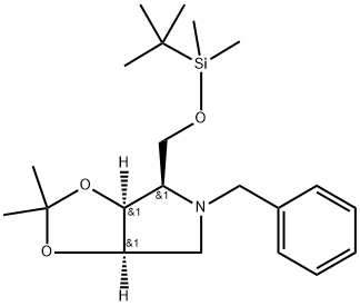 (3aS,4R,6aR)-5-benzyl-4-(((tert-butyldimethylsilyl)oxy)methyl)-2,2-dimethyltetrahydro-4H-[1,3]dioxolo[4,5-c]pyrrole 구조식 이미지