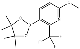 6-Methoxy-3-(4,4,5,5-tetramethyl-1,3,2-dioxaborolan-2-yl)-2-(trifluoromethyl)pyridine Structure