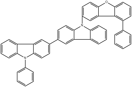 9-phenyl-9'-(9-phenyldibenzo[b,d]furan-2-yl)-9H,9'H-3,3'-bicarbazole Structure