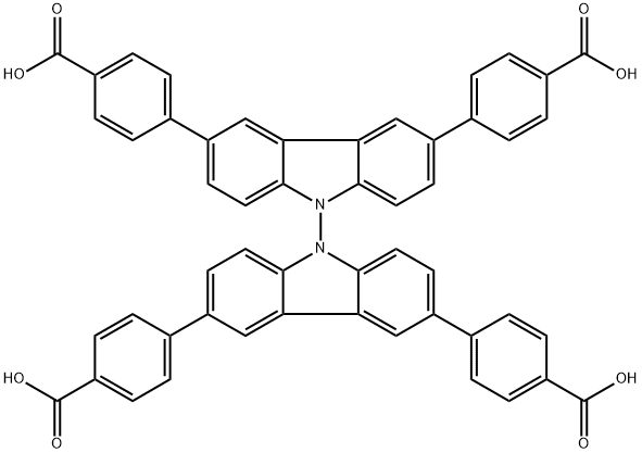 4,4',4'',4'''-([9,9'-bicarbazole]-3,3',6,6'-tetrayl)tetrabenzoic acid Structure