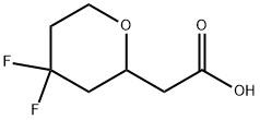 2-(4,4-Difluorotetrahydro-2H-pyran-2-yl)acetic acid Structure