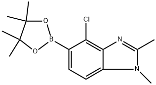 4-Chloro-1,2-dimethyl-5-(4,4,5,5-tetramethyl-1,3,2-dioxaborolan-2-yl)-1H-benzo[d]imidazole Structure