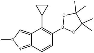 4-Cyclopropyl-2-methyl-5-(4,4,5,5-tetramethyl-1,3,2-dioxaborolan-2-yl)-2H-indazole Structure