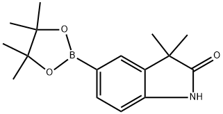 3,3-Dimethyl-5-(4,4,5,5-tetramethyl-1,3,2-dioxaborolan-2-yl)indolin-2-one Structure