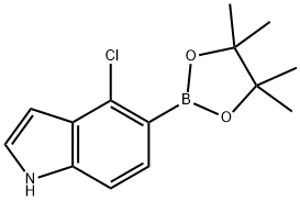 4-Chloro-5-(4,4,5,5-tetramethyl-1,3,2-dioxaborolan-2-yl)-1H-indole 구조식 이미지