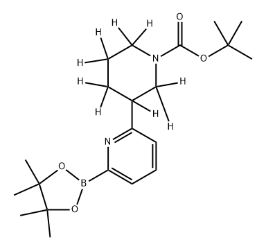 tert-butyl 3-(6-(4,4,5,5-tetramethyl-1,3,2-dioxaborolan-2-yl)pyridin-2-yl)piperidine-1-carboxylate-2,2,3,4,4,5,5,6,6-d9 Structure