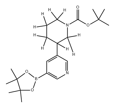 tert-butyl 3-(5-(4,4,5,5-tetramethyl-1,3,2-dioxaborolan-2-yl)pyridin-3-yl)piperidine-1-carboxylate-2,2,3,4,4,5,5,6,6-d9 구조식 이미지