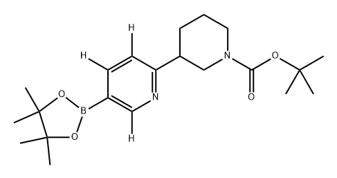 tert-butyl 3-(5-(4,4,5,5-tetramethyl-1,3,2-dioxaborolan-2-yl)pyridin-2-yl-3,4,6-d3)piperidine-1-carboxylate Structure