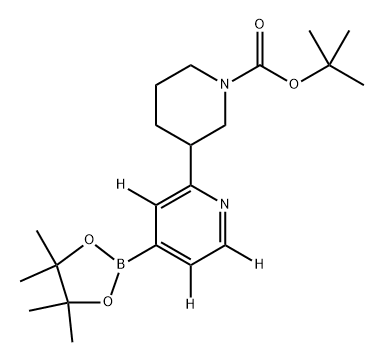 tert-butyl 3-(4-(4,4,5,5-tetramethyl-1,3,2-dioxaborolan-2-yl)pyridin-2-yl-3,5,6-d3)piperidine-1-carboxylate 구조식 이미지
