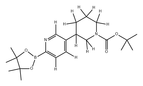 tert-butyl 3-(6-(4,4,5,5-tetramethyl-1,3,2-dioxaborolan-2-yl)pyridin-3-yl-2,4,5-d3)piperidine-1-carboxylate-2,2,3,4,4,5,5,6,6-d9 Structure