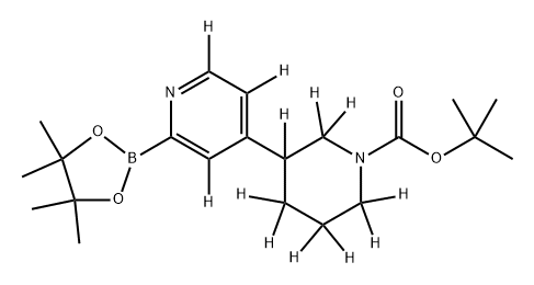 tert-butyl 3-(2-(4,4,5,5-tetramethyl-1,3,2-dioxaborolan-2-yl)pyridin-4-yl-3,5,6-d3)piperidine-1-carboxylate-2,2,3,4,4,5,5,6,6-d9 구조식 이미지