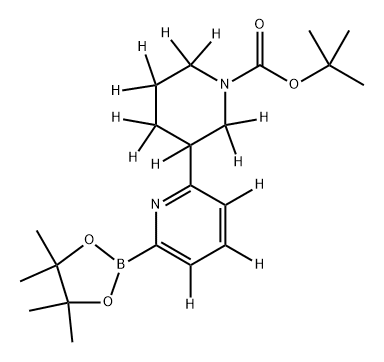 tert-butyl 3-(6-(4,4,5,5-tetramethyl-1,3,2-dioxaborolan-2-yl)pyridin-2-yl-3,4,5-d3)piperidine-1-carboxylate-2,2,3,4,4,5,5,6,6-d9 구조식 이미지