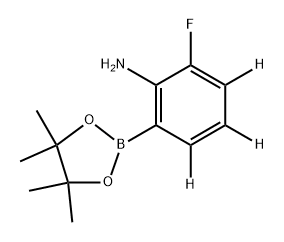 2-fluoro-6-(4,4,5,5-tetramethyl-1,3,2-dioxaborolan-2-yl)benzen-3,4,5-d3-amine 구조식 이미지