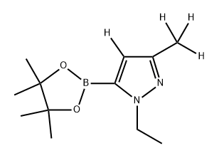 1-ethyl-3-(methyl-d3)-5-(4,4,5,5-tetramethyl-1,3,2-dioxaborolan-2-yl)-1H-pyrazole-4-d Structure