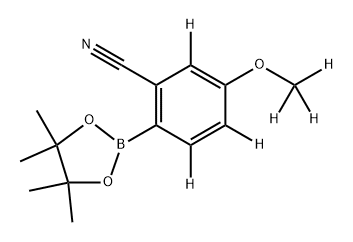 5-(methoxy-d3)-2-(4,4,5,5-tetramethyl-1,3,2-dioxaborolan-2-yl)benzonitrile-3,4,6-d3 Structure