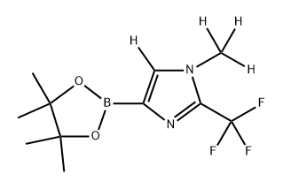 1-(methyl-d3)-4-(4,4,5,5-tetramethyl-1,3,2-dioxaborolan-2-yl)-2-(trifluoromethyl)-1H-imidazole-5-d 구조식 이미지