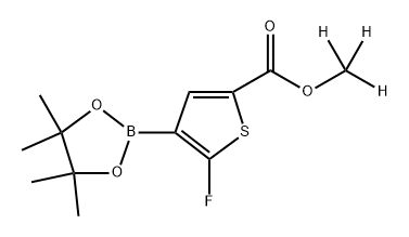 methyl-d3 5-fluoro-4-(4,4,5,5-tetramethyl-1,3,2-dioxaborolan-2-yl)thiophene-2-carboxylate 구조식 이미지