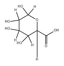 3,4,5,6-tetrahydroxytetrahydro-2H-pyran-2-carboxylic-2,3,4,5,6-d5 acid Structure