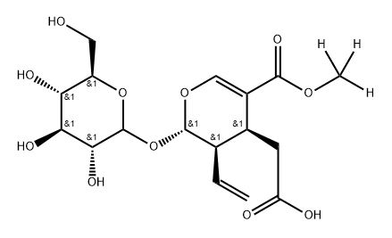 2-((2S,3R,4S)-5-((methoxy-d3)carbonyl)-2-(((3R,4S,5S,6R)-3,4,5-trihydroxy-6-(hydroxymethyl)tetrahydro-2H-pyran-2-yl)oxy)-3-vinyl-3,4-dihydro-2H-pyran-4-yl)acetic acid Structure