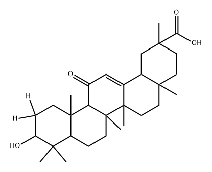 10-hydroxy-2,4a,6a,6b,9,9,12a-heptamethyl-13-oxo-1,2,3,4,4a,5,6,6a,6b,7,8,8a,9,10,11,12,12a,12b,13,14b-icosahydropicene-2-carboxylic-11,11-d2 acid Structure